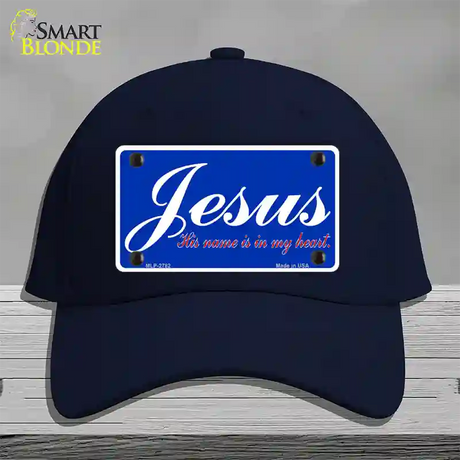 Jesus Blue Novelty License Plate Hat Cotton / Navy