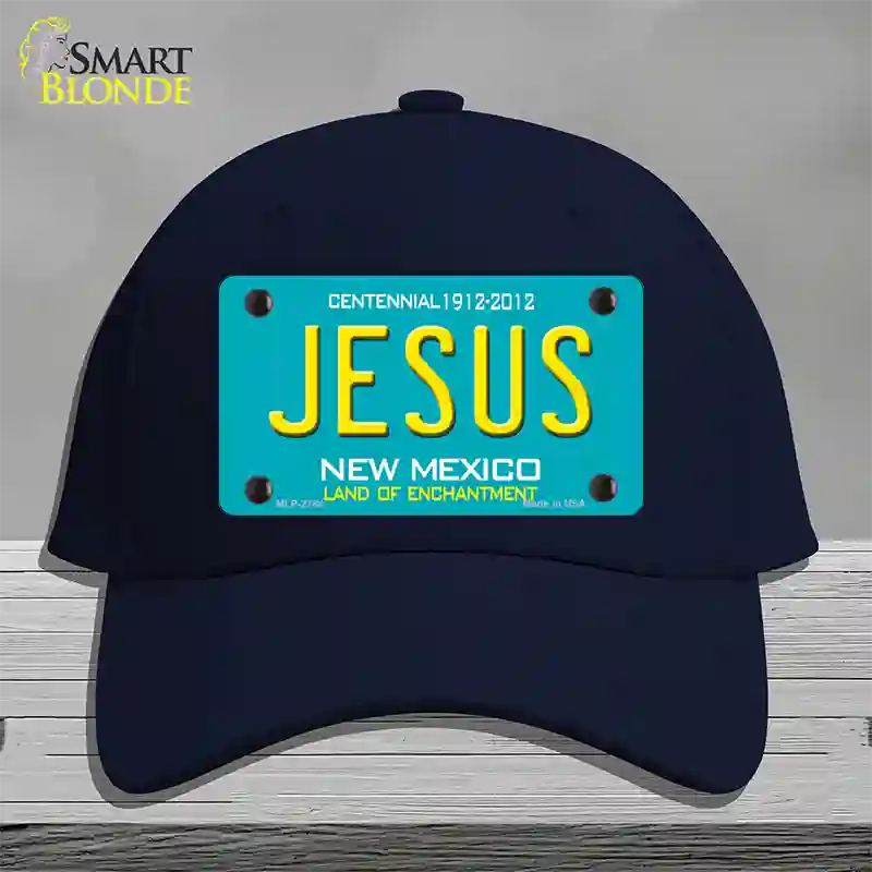 Jesus New Mexico Teal Novelty License Plate Hat Cotton / Navy