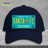 Santa Fe New Mexico Teal Novelty License Plate Hat Cotton / Navy