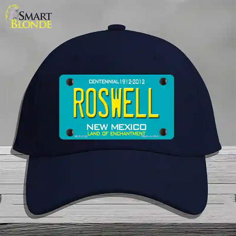 Roswell New Mexico Teal Novelty License Plate Hat Cotton / Navy