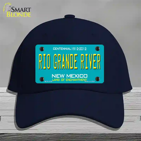 Rio Grande River New Mexico Teal Novelty License Plate Hat Cotton / Navy