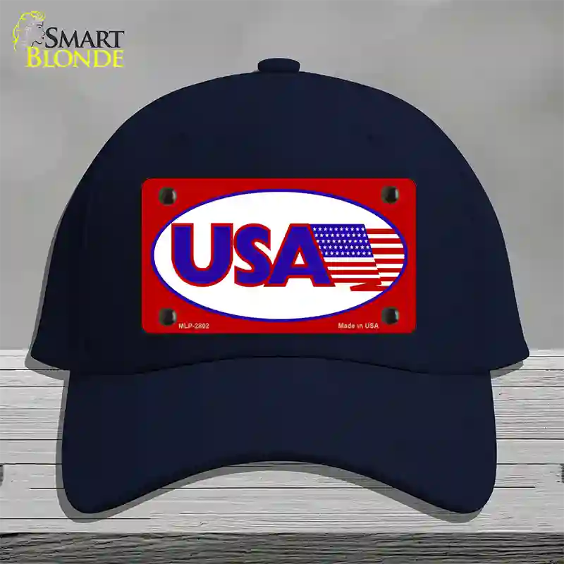 USA American Flag Vanity Novelty License Plate Hat Cotton / Navy