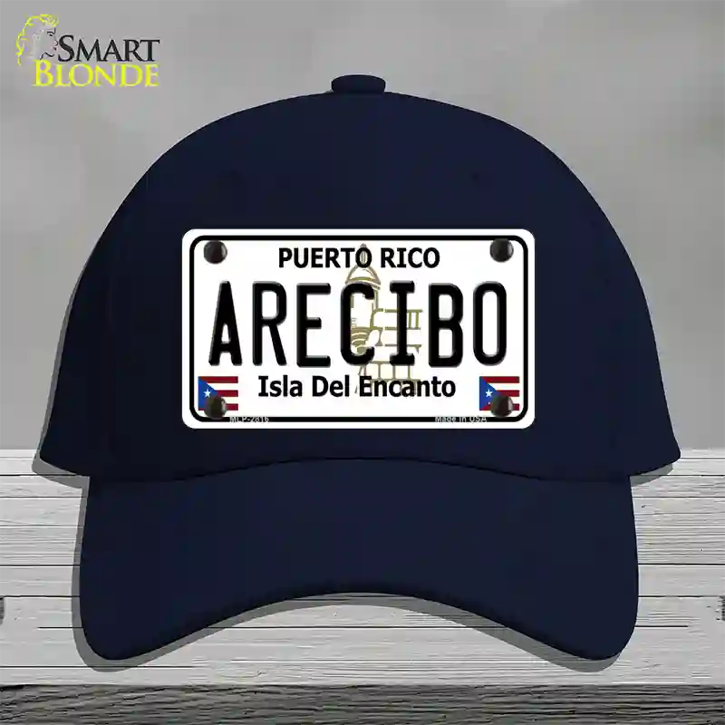 Arecibo Puerto Rico Novelty License Plate Hat Cotton / Navy