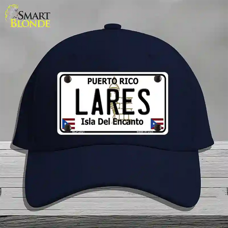 Lares Puerto Rico Novelty License Plate Hat Cotton / Navy