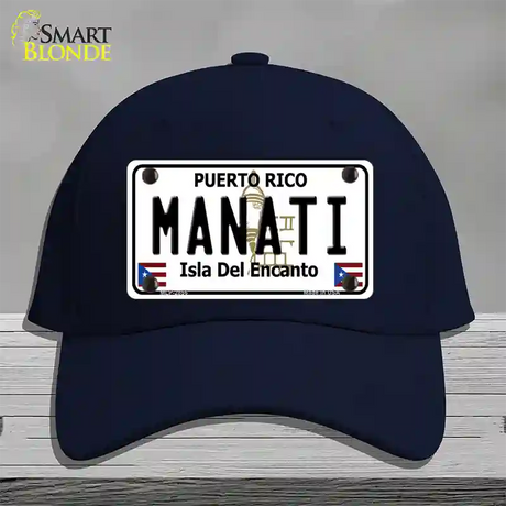 Manati Puerto Rico Novelty License Plate Hat Cotton / Navy