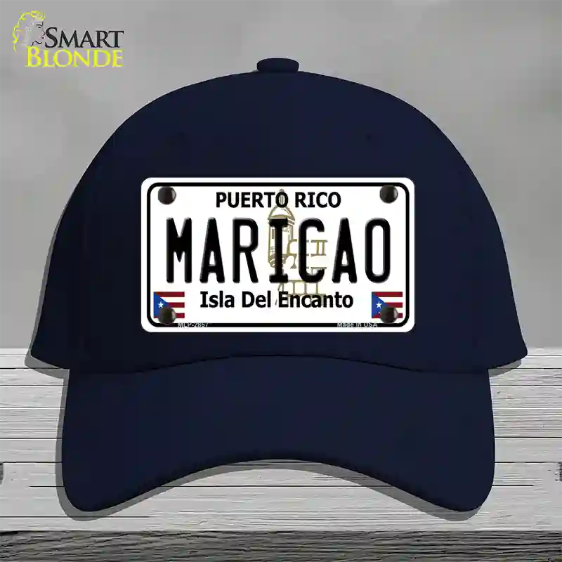 Maricao Puerto Rico Novelty License Plate Hat Cotton / Navy