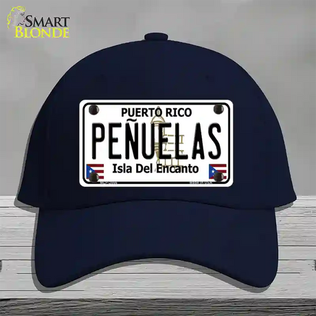 Penuelas Puerto Rico Novelty License Plate Hat Cotton / Navy