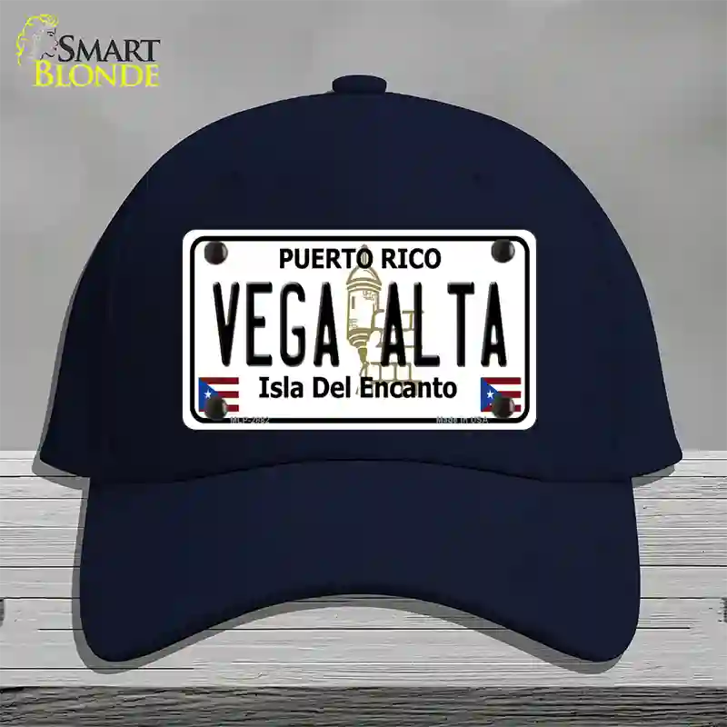 Vega Alta Puerto Rico Novelty License Plate Hat Cotton / Navy