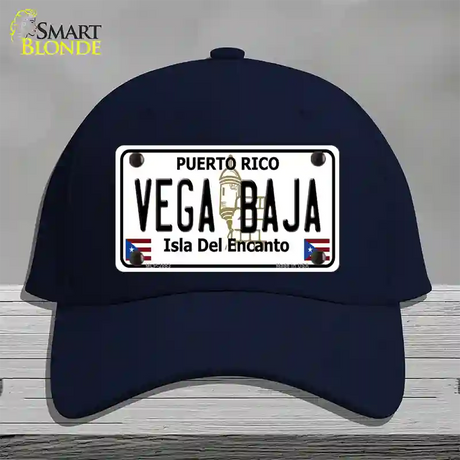 Vega Baja Puerto Rico Novelty License Plate Hat Cotton / Navy