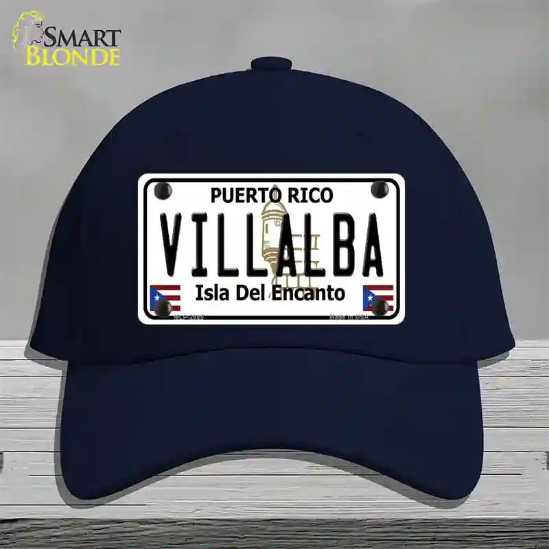 Villalba Puerto Rico Novelty License Plate Hat Cotton / Navy