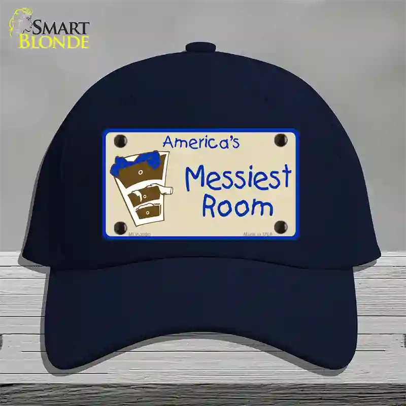 Americas Messiest Room Novelty License Plate Hat Cotton / Navy