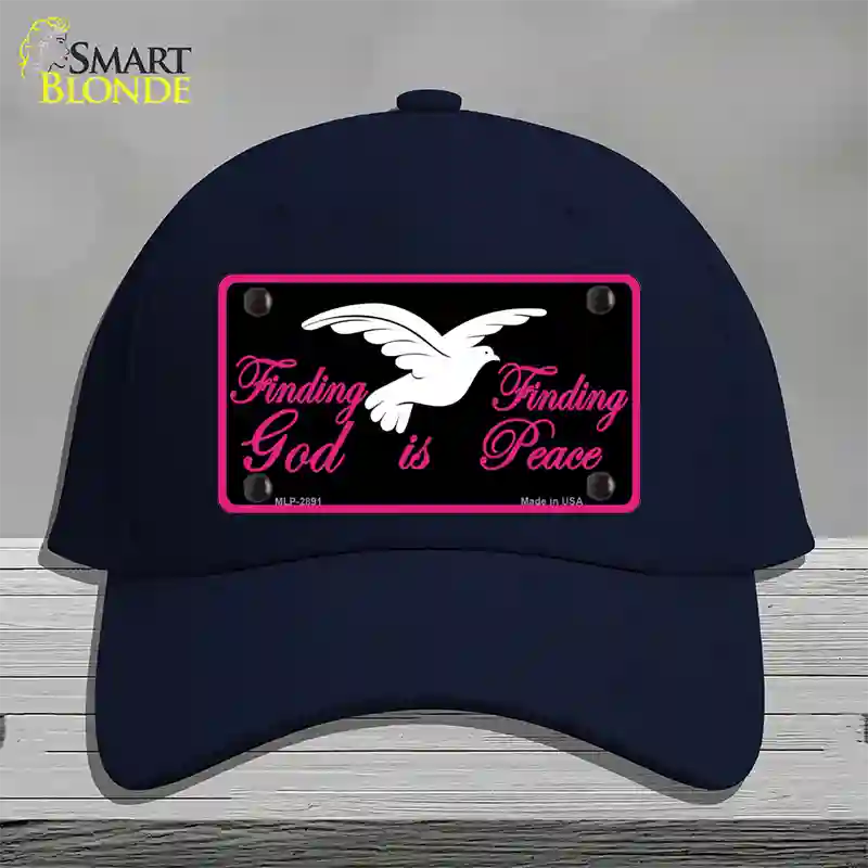 Finding God Finding Peace Black Novelty License Plate Hat Cotton / Navy