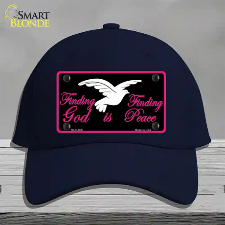 Finding God Finding Peace Black Novelty License Plate Hat Cotton / Navy