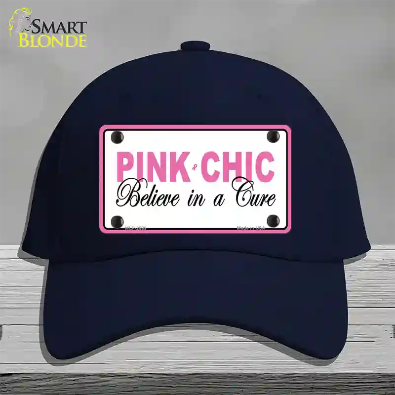 Pink Chic Novelty License Plate Hat Cotton / Navy