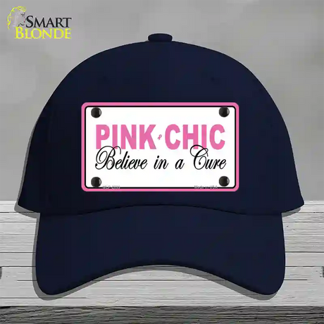 Pink Chic Novelty License Plate Hat Cotton / Navy