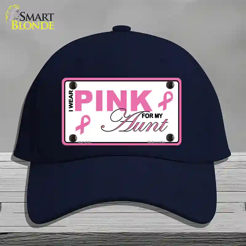 Pink For My Aunt Novelty License Plate Hat Cotton / Navy