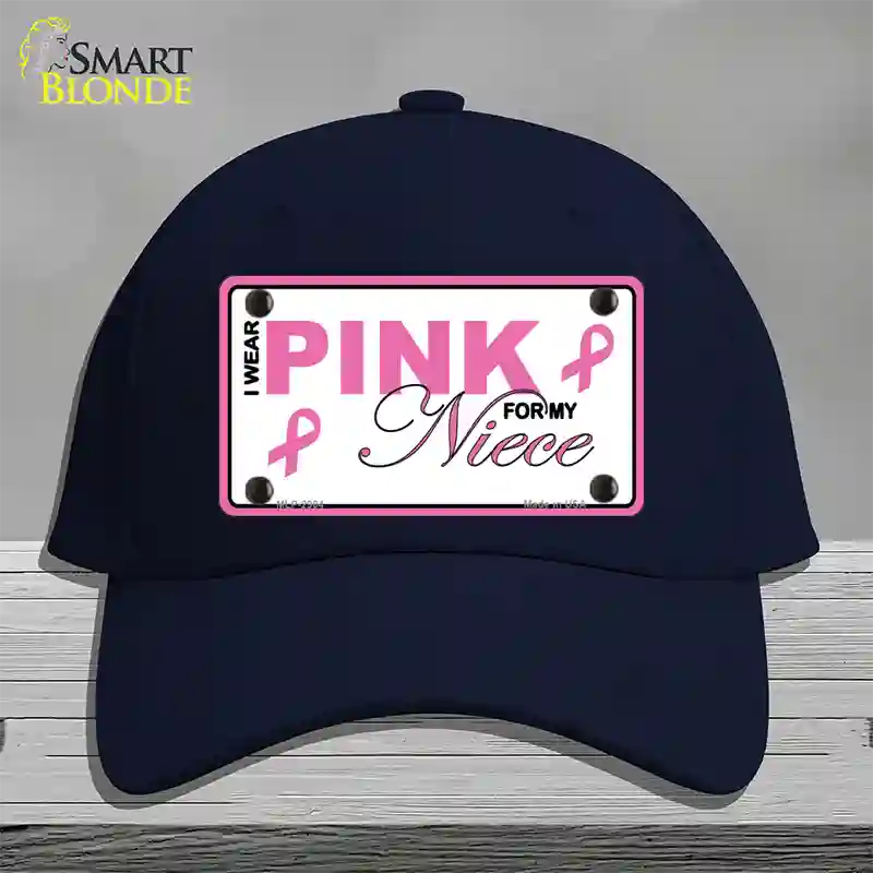 Pink For My Niece Novelty License Plate Hat Cotton / Navy