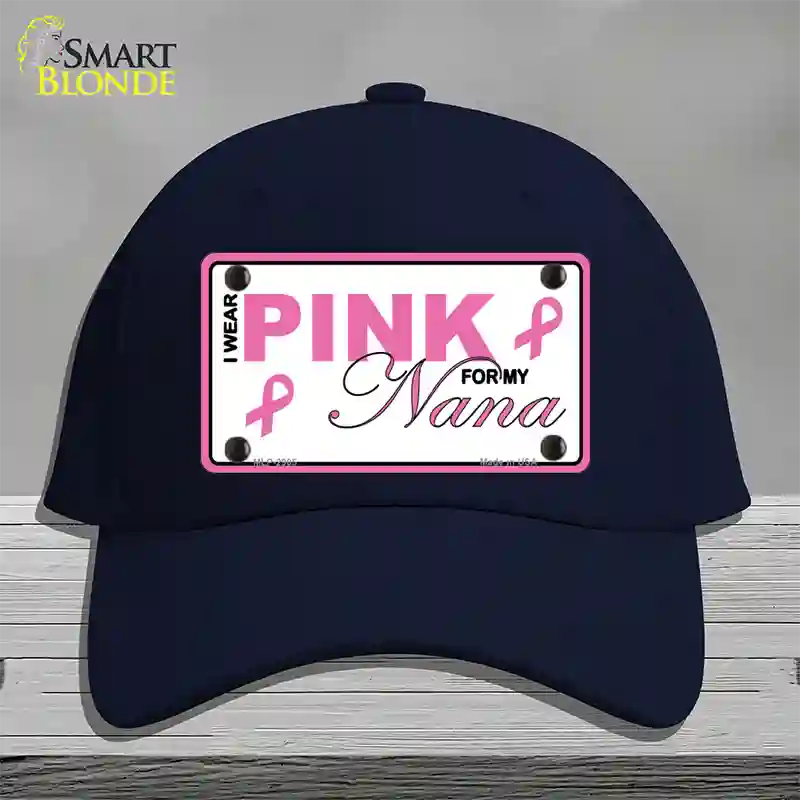 Pink For My Nana Novelty License Plate Hat Cotton / Navy