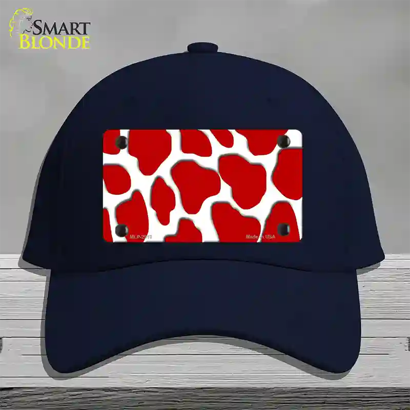 Red White Giraffe Novelty License Plate Hat Cotton / Navy
