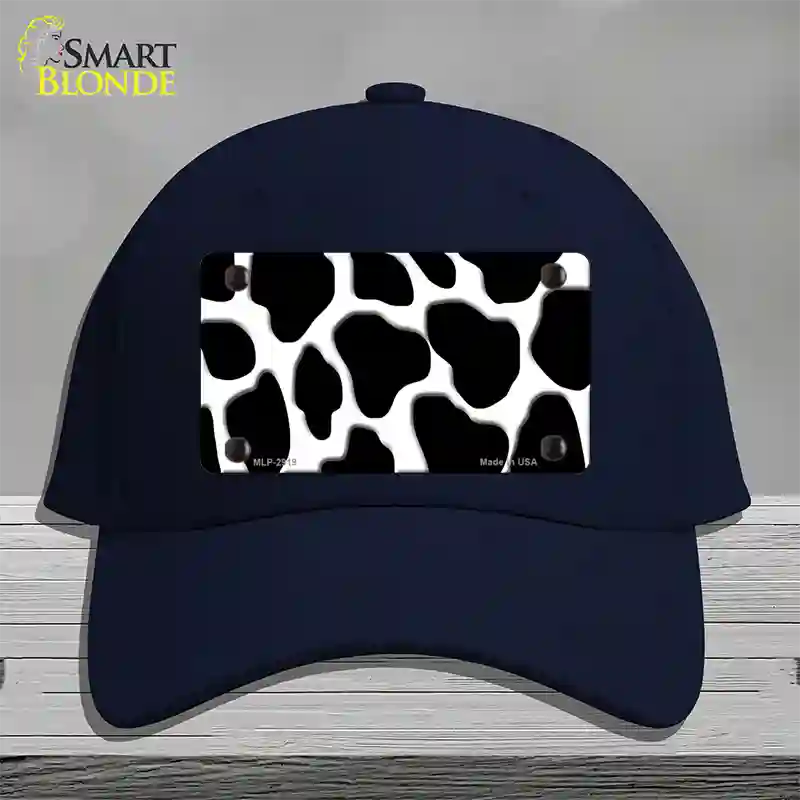 Black White Giraffe Novelty License Plate Hat Cotton / Navy