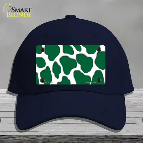 Green White Giraffe Novelty License Plate Hat Cotton / Navy