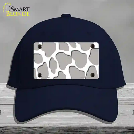 Grey White Giraffe Novelty License Plate Hat Cotton / Navy