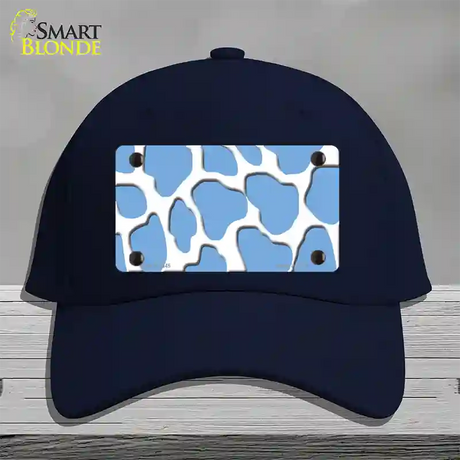 Light Blue White Giraffe Novelty License Plate Hat Cotton / Navy