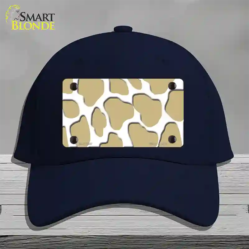 Gold White Giraffe Novelty License Plate Hat Cotton / Navy