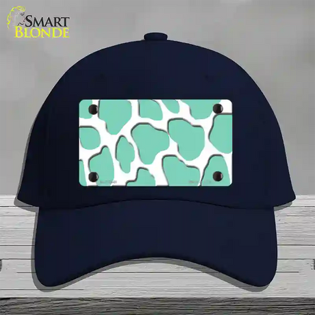 Mint White Giraffe Novelty License Plate Hat Cotton / Navy