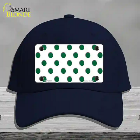 Green White Polka Dot Novelty License Plate Hat Cotton / Navy