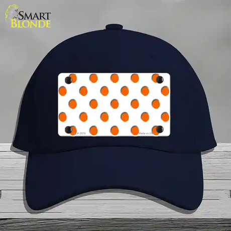 Orange White Polka Dot Novelty License Plate Hat Cotton / Navy