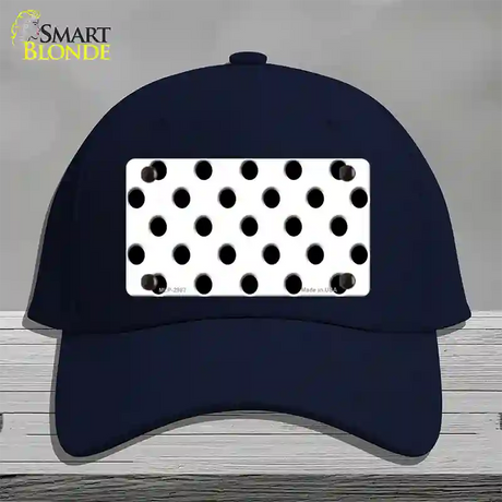 Black White Polka Dot Novelty License Plate Hat Cotton / Navy