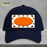 Orange White Polka Dot Orange Center Oval Novelty License Plate Hat Cotton / Navy