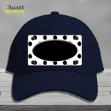 Black White Polka Dot Black Center Oval Novelty License Plate Hat Cotton / Navy