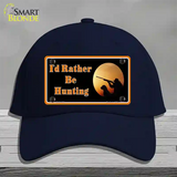 Id Rather Be Hunting Novelty License Plate Hat Cotton / Navy