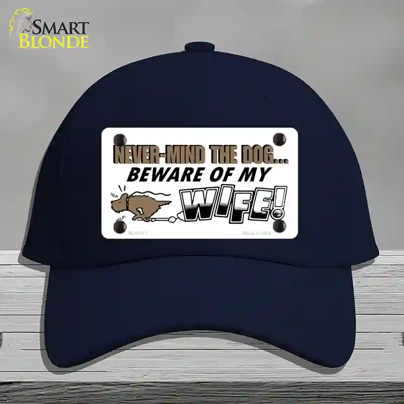 Beware Of My Wife Novelty License Plate Hat Cotton / Navy