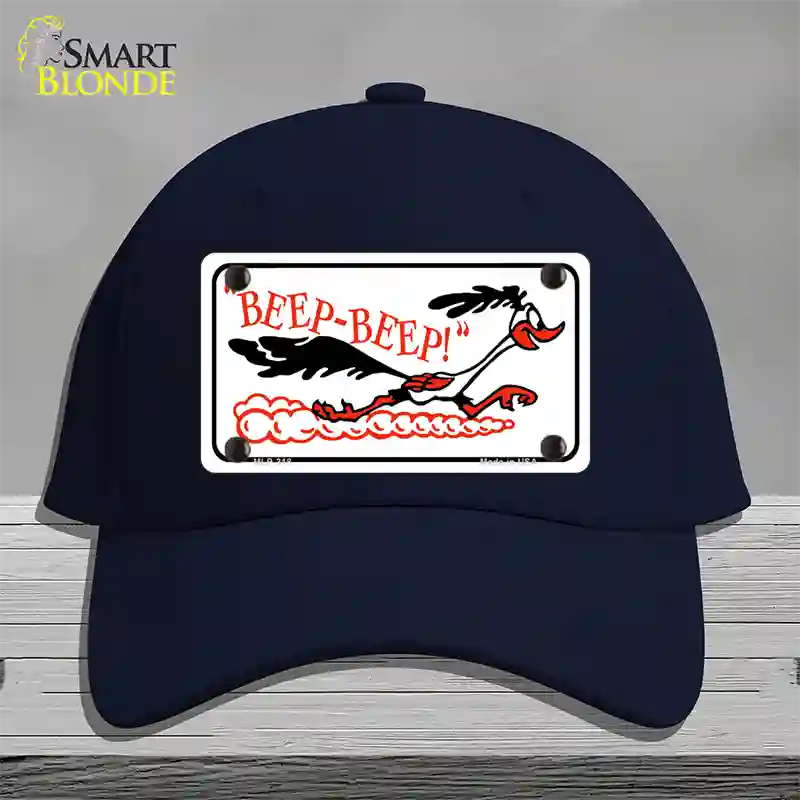 Beep Beep Roadrunner Novelty License Plate Hat Cotton / Navy