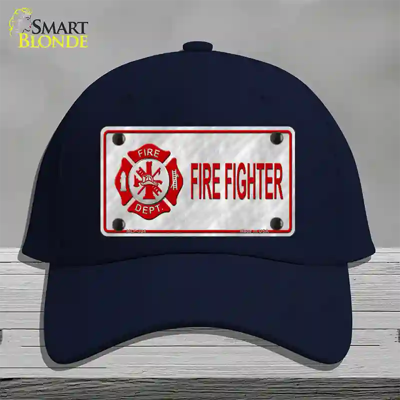 Firefighter Badge Novelty License Plate Hat Cotton / Navy