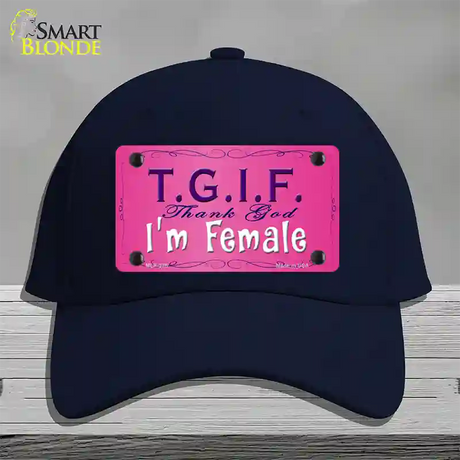 TGIF Novelty License Plate Hat Cotton / Navy