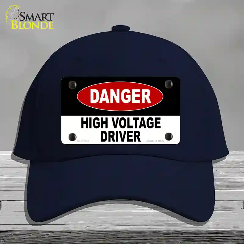 Danger High Voltage Driver Novelty License Plate Hat Cotton / Navy