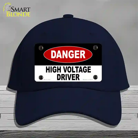 Danger High Voltage Driver Novelty License Plate Hat Cotton / Navy