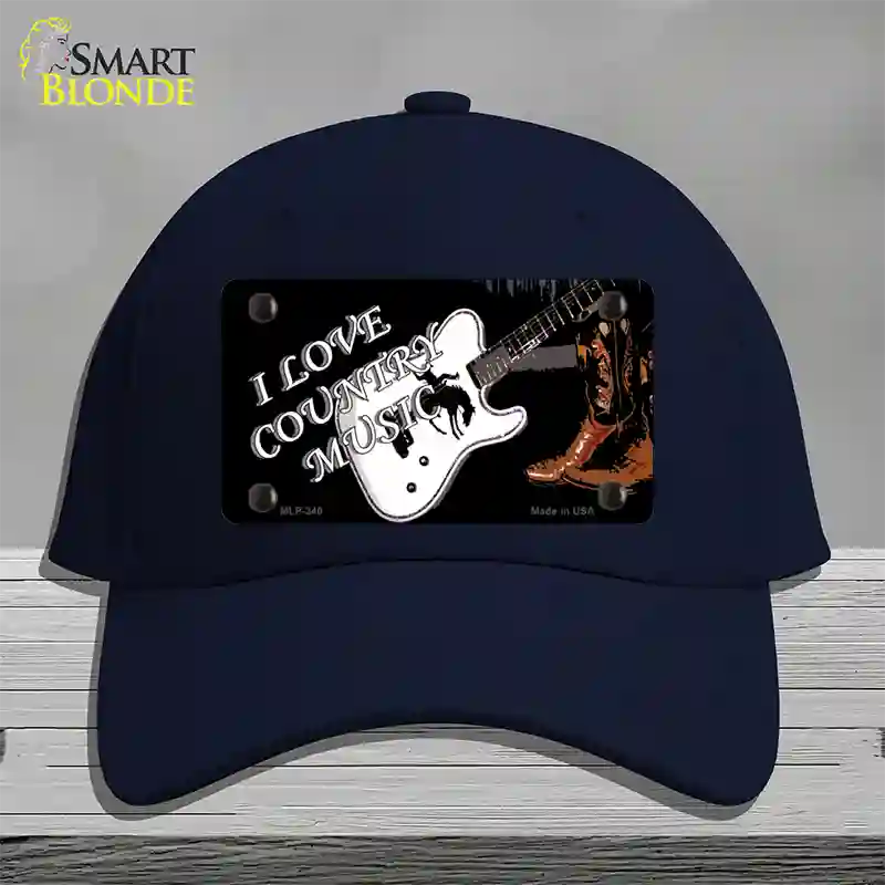 I Love Country Music Novelty License Plate Hat Cotton / Navy