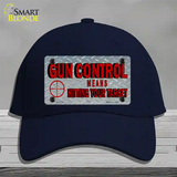 Gun Control Novelty License Plate Hat Cotton / Navy