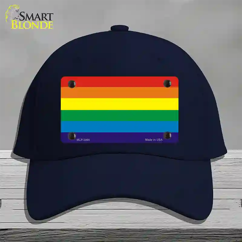 Rainbow Flag Novelty License Plate Hat Cotton / Navy