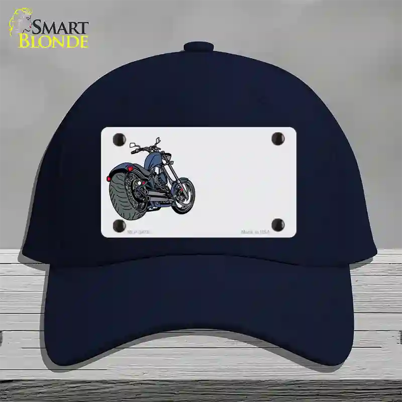 Motorcycle Offset Novelty License Plate Hat Cotton / Navy
