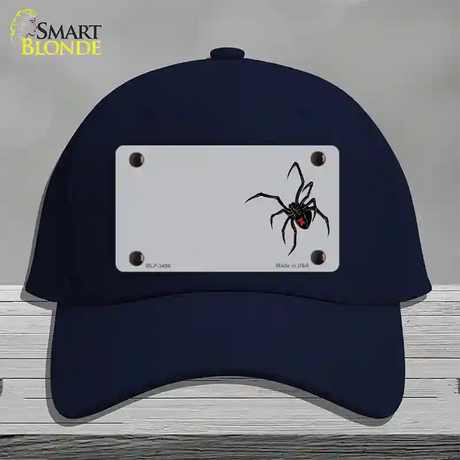 Black Widow Offset Novelty License Plate Hat Cotton / Navy