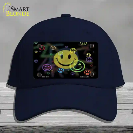 Smiley Novelty License Plate Hat Cotton / Navy