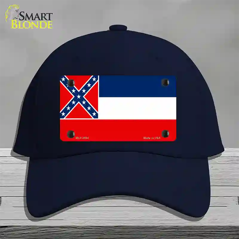 Mississippi Flag Novelty License Plate Hat Cotton / Navy