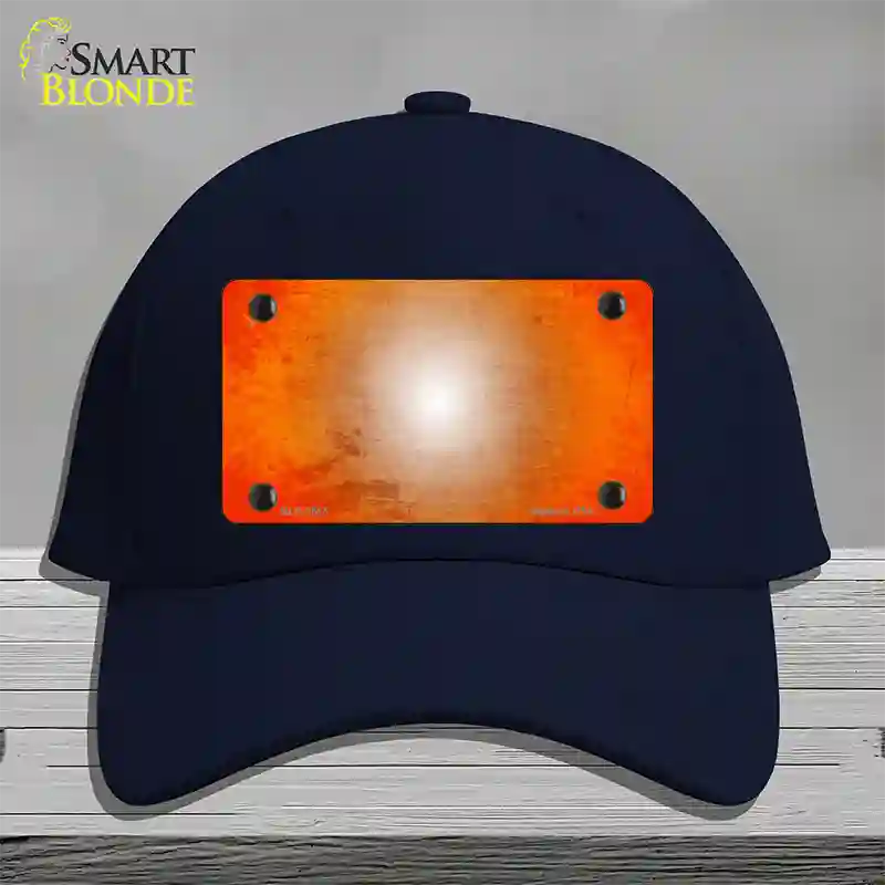 Orange White Fade Scratched Novelty License Plate Hat Cotton / Navy