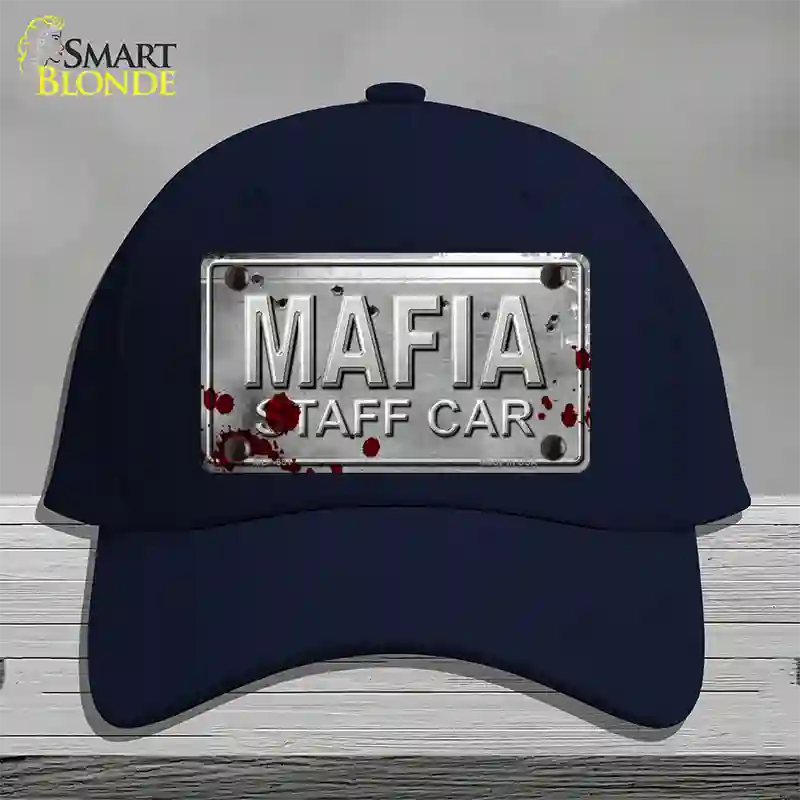 Mafia Staff Car Novelty License Plate Hat Cotton / Navy